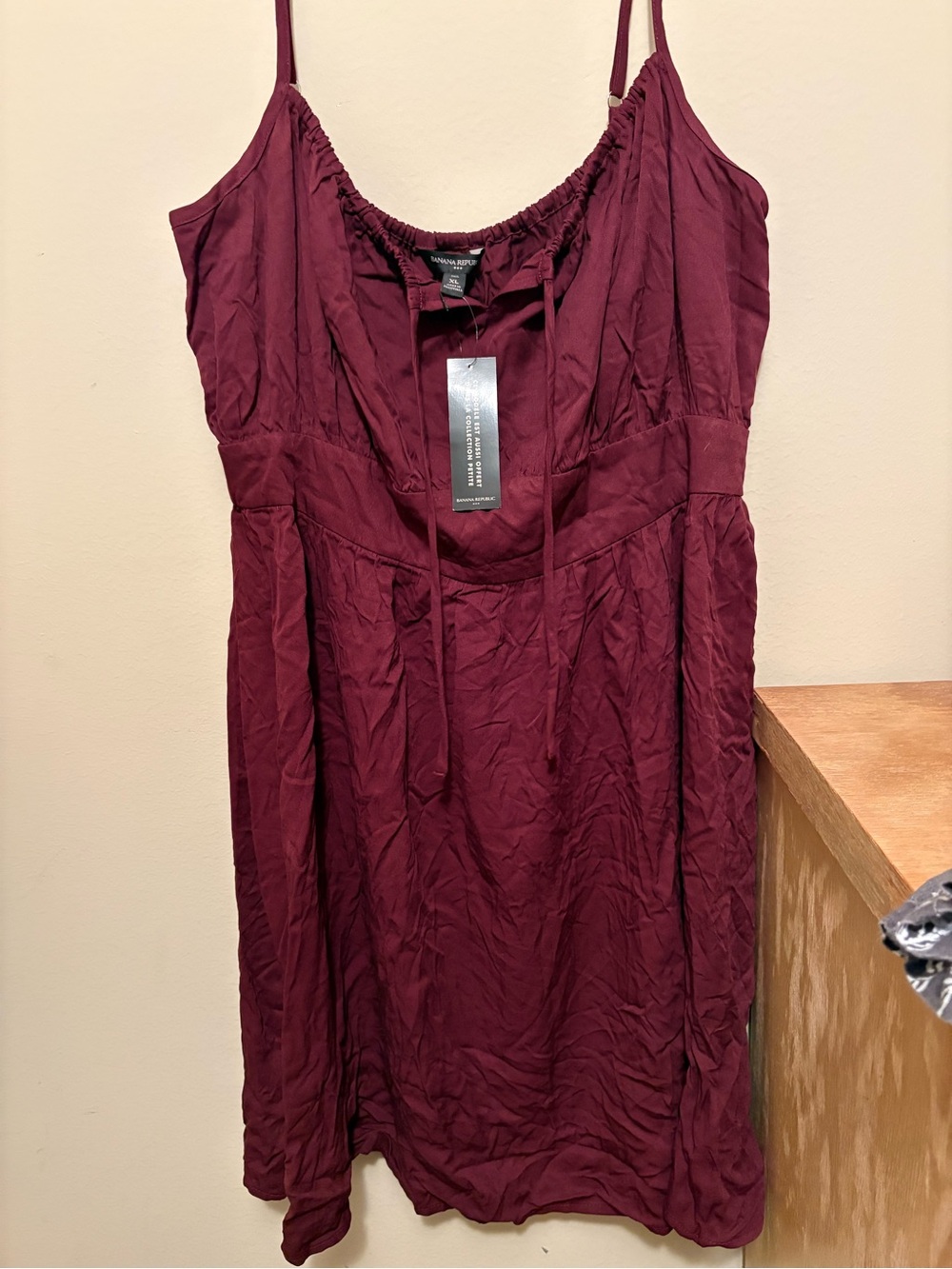 Banana Republic Women's Burgundy Spaghetti-Strap Mini Dress